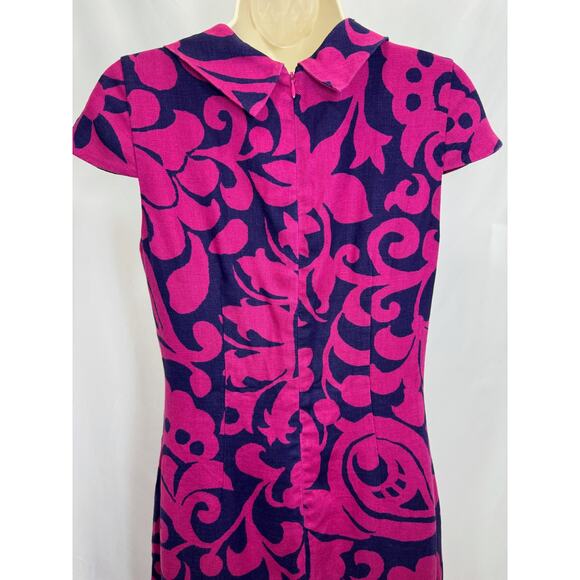 Talbots Women’s Pink & Navy Floral Sheath Dress - Size 4 - Picture 10 of 13